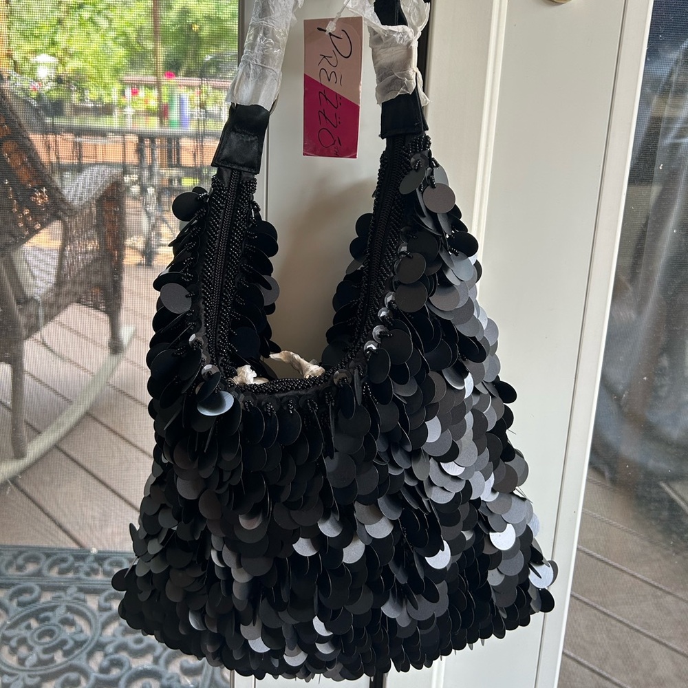 Black Sequin Women's Bag